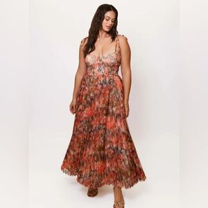 Hutch Plus Size Brianna Tie Strap Bustier Tulle Midi Dress
